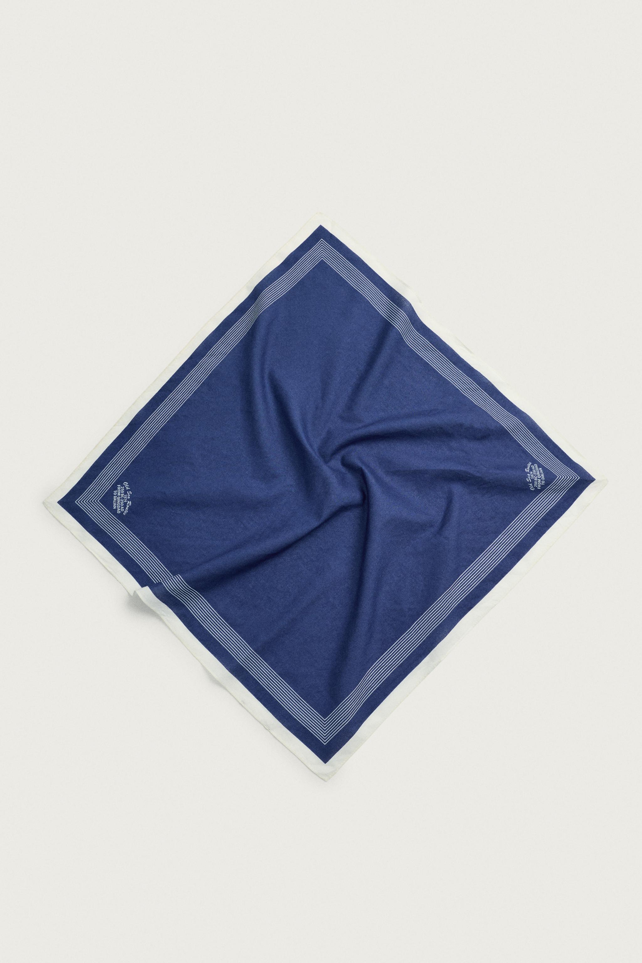 TEXT PRINT BANDANA — Navy blue