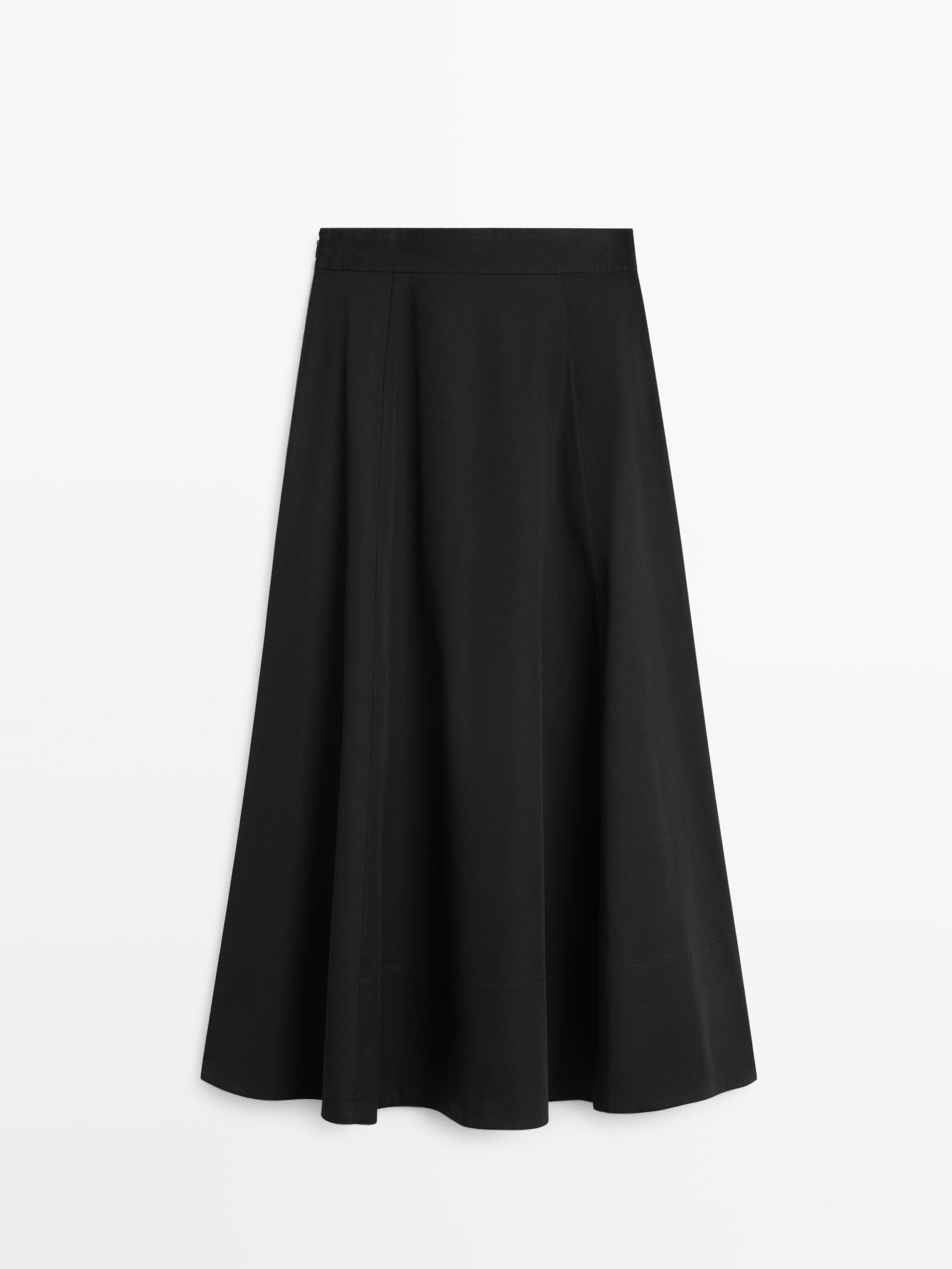 Midi skirt with box pleats
