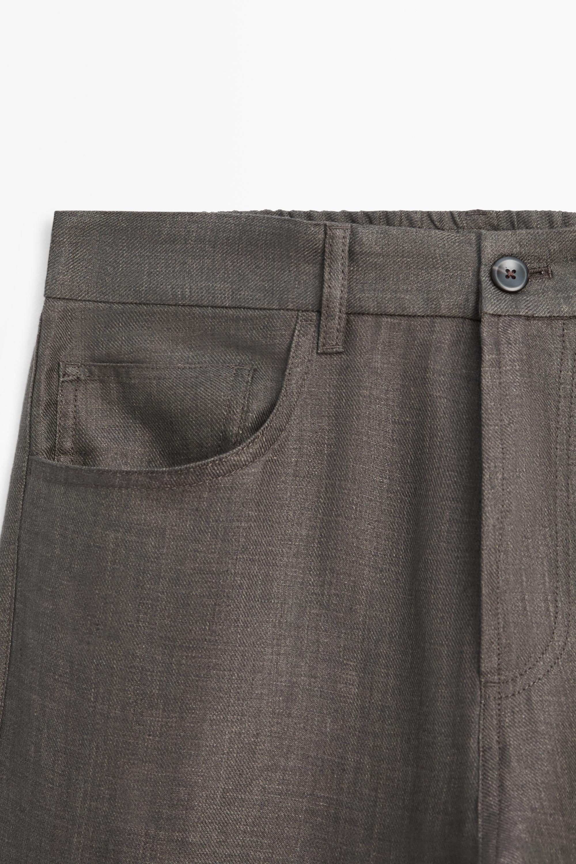 Pantalon jambe large lin