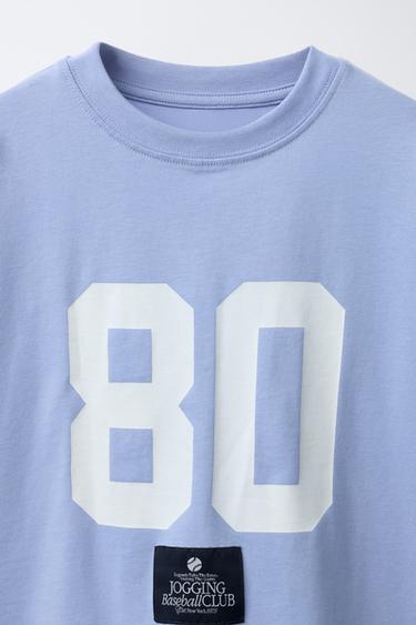 JOGGING T-SHIRT WITH NUMBER AND LABEL - Light blue by Zara - Image 2