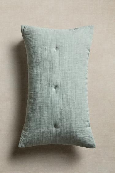KIDS' PLAIN MUSLIN CUSHION COVER - Green by Zara - Image 4