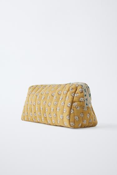 ZARA TIMELESZ - FLORAL TOILETRY BAG - Mustard Yellow by Zara - Image 0
