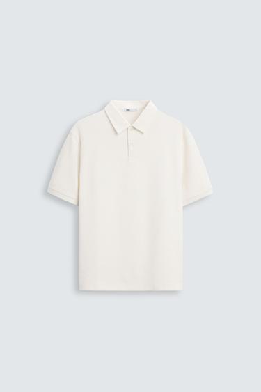 POLO STRUCTURÉ BASIQUE - Blanc cassé de Zara