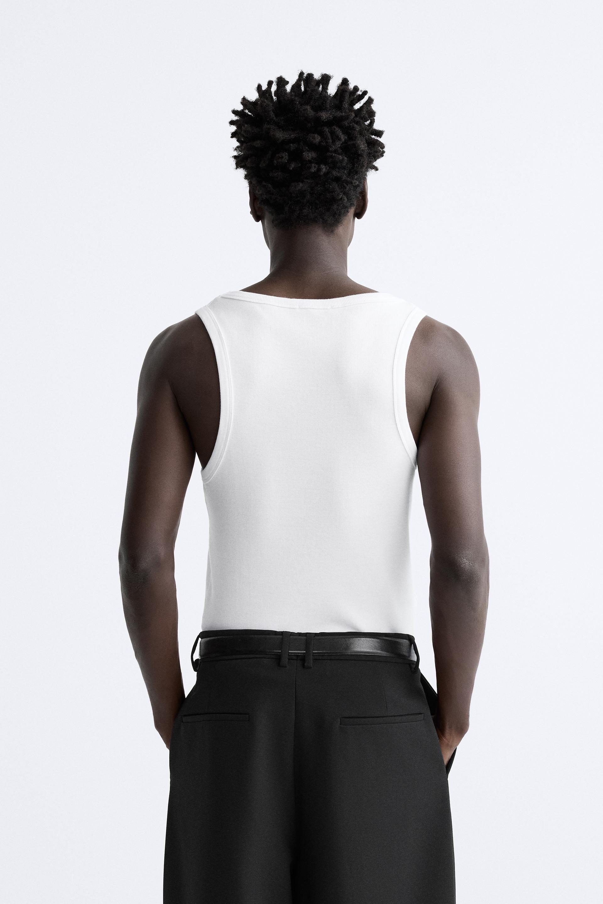 BNWT Zara Seamless Shell Ribbed Crop Tank Top in White, Women's