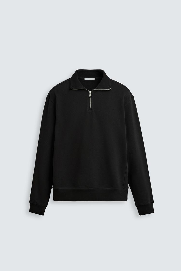ZARA BASIC QUARTER-ZIP SWEATSHIRT