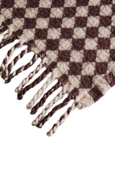 Zara FLORAL WOOL BLANKET - Oyster-white