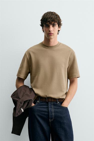 CAMISETA RELAXED FIT - Tostado de Zara