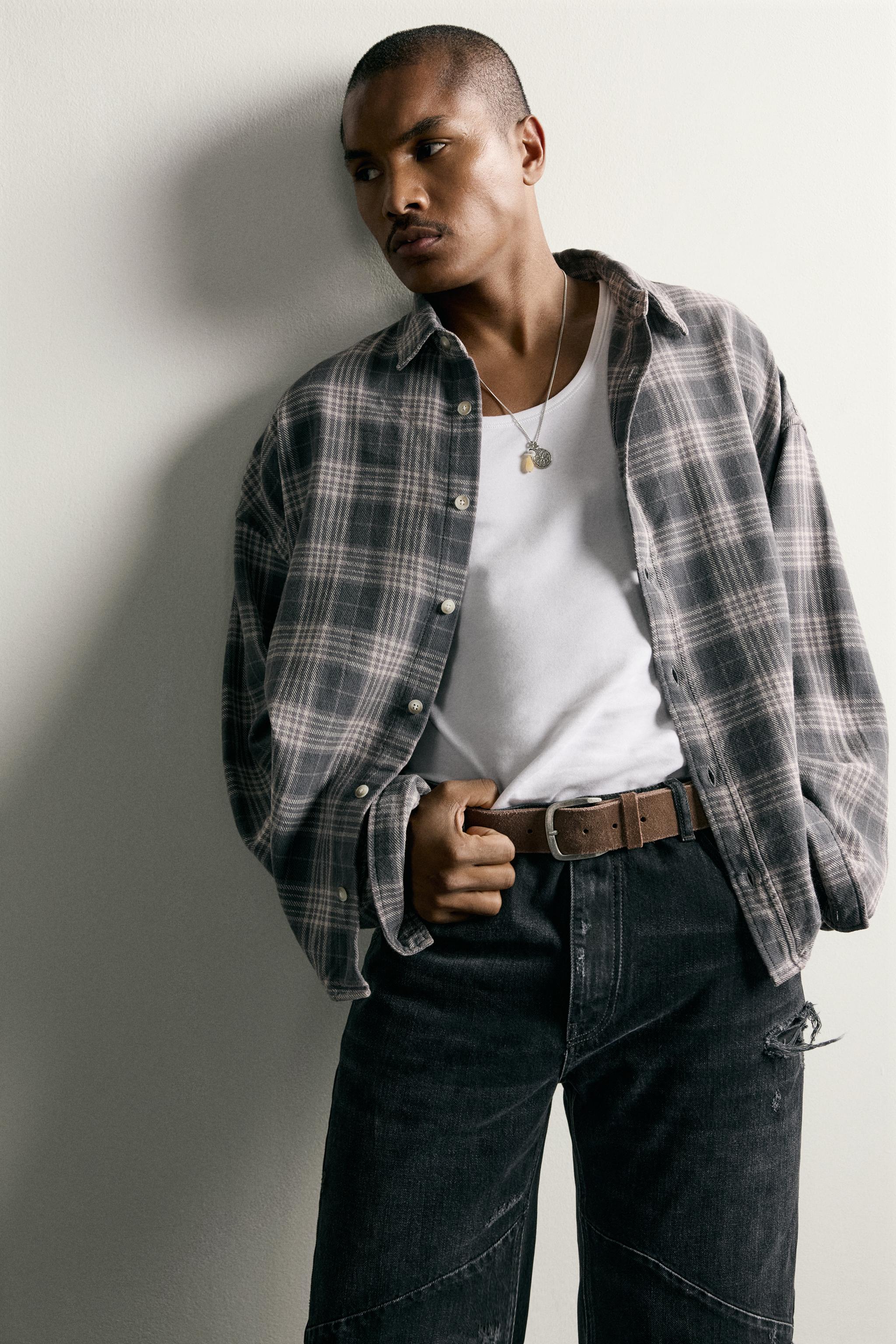 BOXY FIT PLAID SHIRT