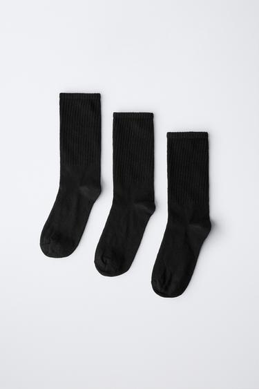 THREE-PACK OF LONG SPORTS SOCKS - Black by Zara - Image 2