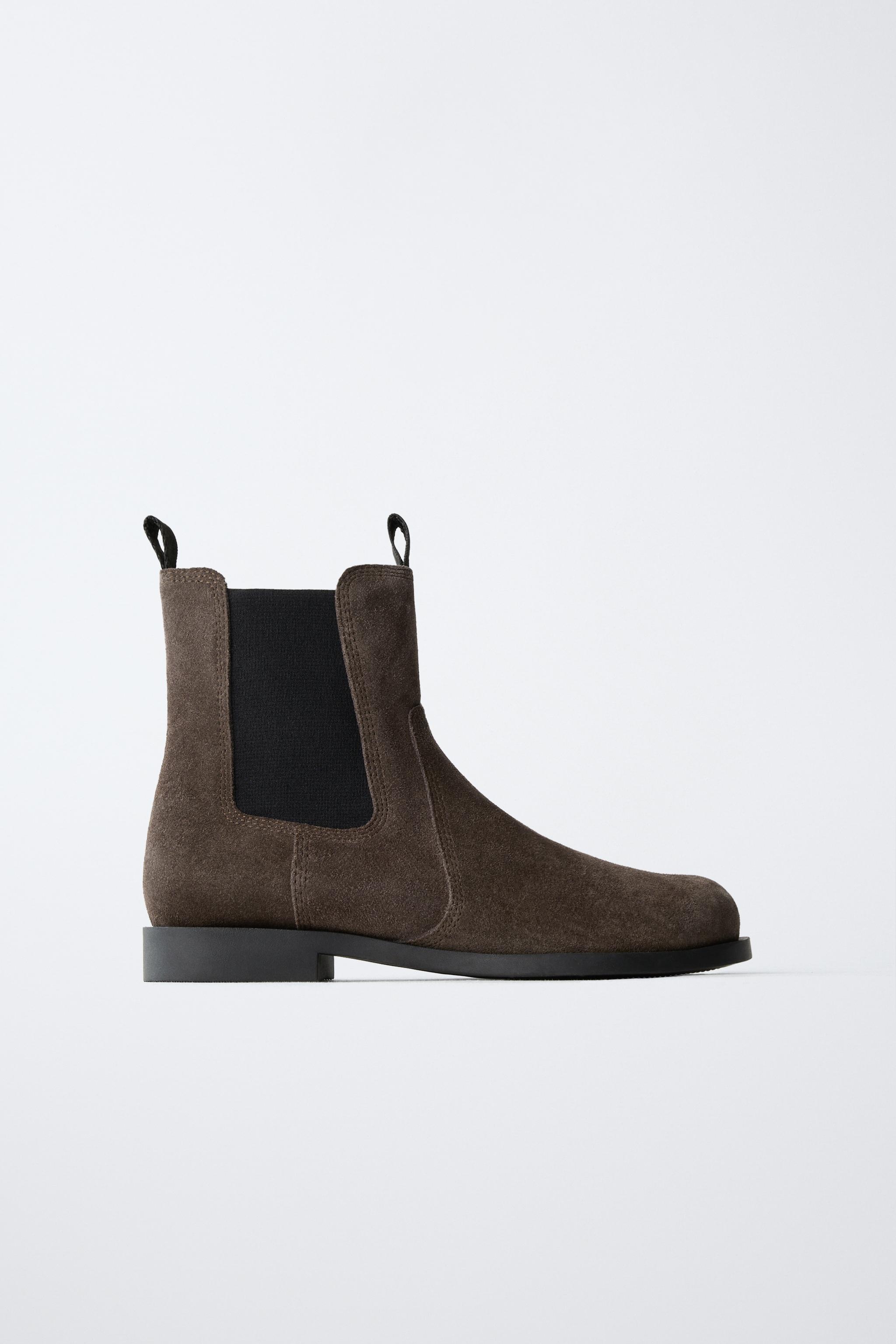 ZARA VIBRAM レザーチェルシーアンクルブーツ 40 レザーチェルシーアンクルブーツ - ブラウン | ZARA Japan / 日本