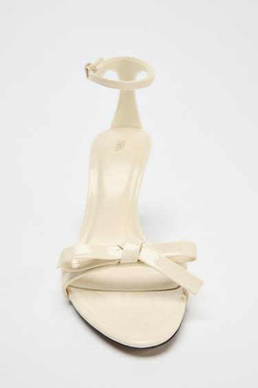BOW HEELED SANDALS - Ecru White by Zara - Image 3