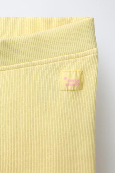 RIBBED CYCLING LEGGINGS - Yellow by Zara - Image 2