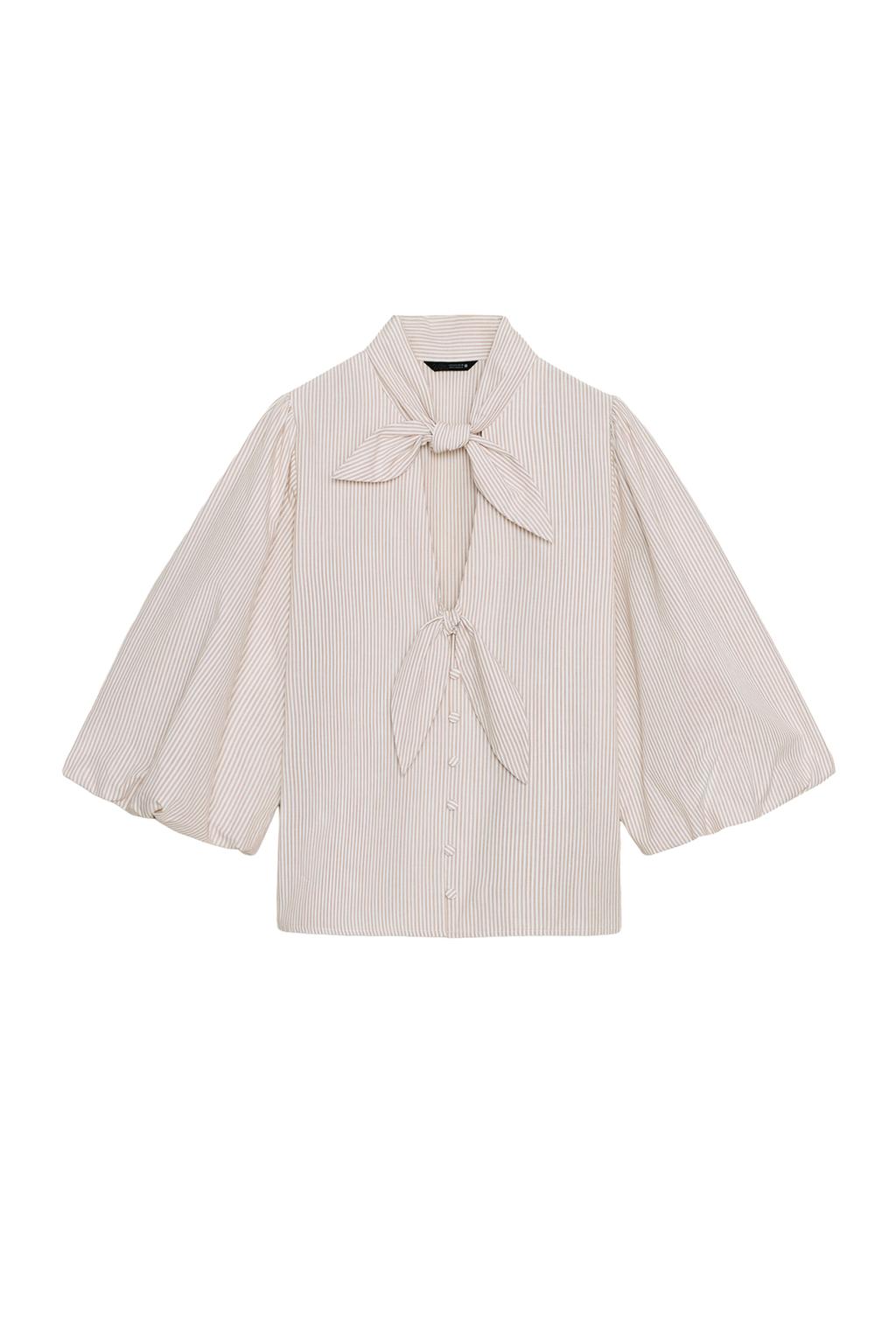 STRIPED TIE BLOUSE - image 3