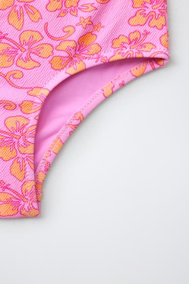 6-14 YEARS/ HIBISCUS CUT-OUT SWIMSUIT - Pink by Zara - Image 3