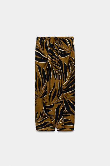 PARÉO IMPRIMÉ PALMIERS - Kaki de Zara - Image 1