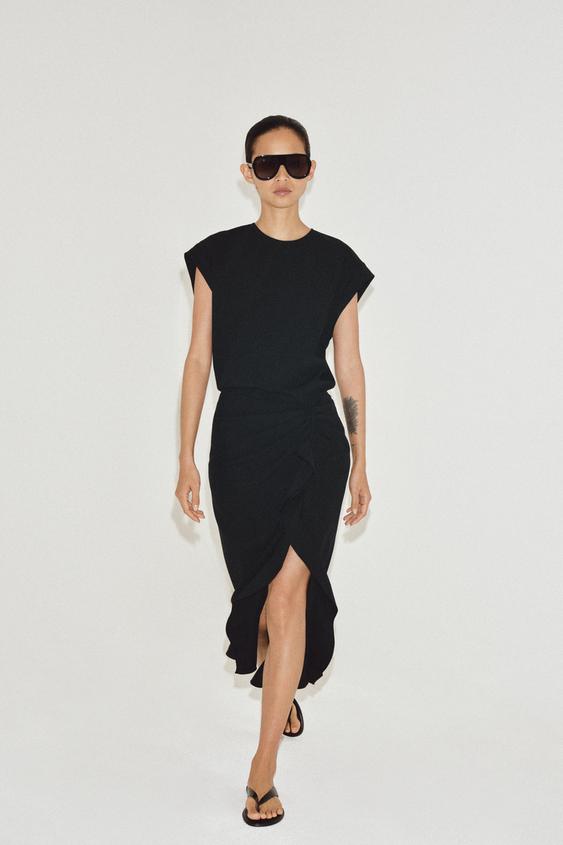 zara clothing dresses Shop and at SilkRoll. Trade with us! Back hidden in ZW COLLECTION ASYMMETRIC SATIN DRESS