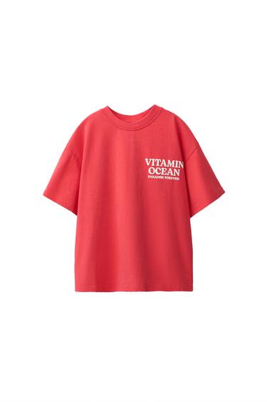 CAMISETA ESTAMPADA - Rojo de Zara