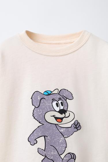 BEAR PRINT T-SHIRT - Ecru by Zara - Image 2