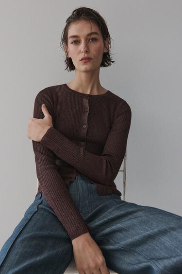JEANS ZW COLLECTION WIDE LEG TIRO ALTO - Índigo de Zara