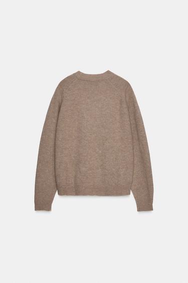 WOOL AND ALPACA SWEATER - Brown / Taupe by Zara - Image 4