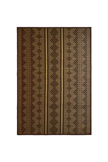 GEOMETRIC SEAGRASS RUG - Black / White by Zara