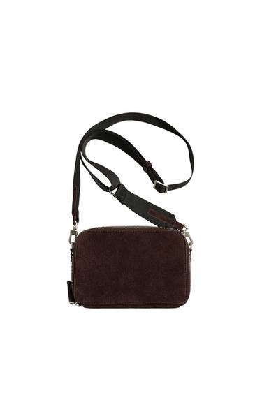 ШКІРЯНА СУМКА ЧЕРЕЗ ПЛЕЧЕ - Коричневий Zara