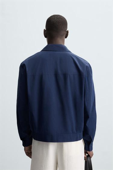 REGULAR FIT BOMBER JACKET - Blue by Zara - Image 3