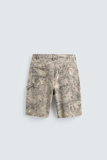 BERMUDA RELAXED FIT IMPRIMÉ ABSTRAIT DÉLAVÉ - 026 de Zara - Image 7