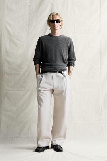 100% CASHMERE REGULAR FIT JUMPER - Grey marl by Zara