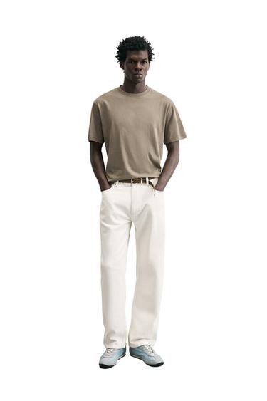 MEDIUM WEIGHT REGULAR FIT ORIGINS T-SHIRT - Taupe grey by Zara