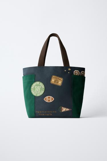 Zara SHOPPER TORBA SA APLIKACIJAMA – Plava – Slika 0