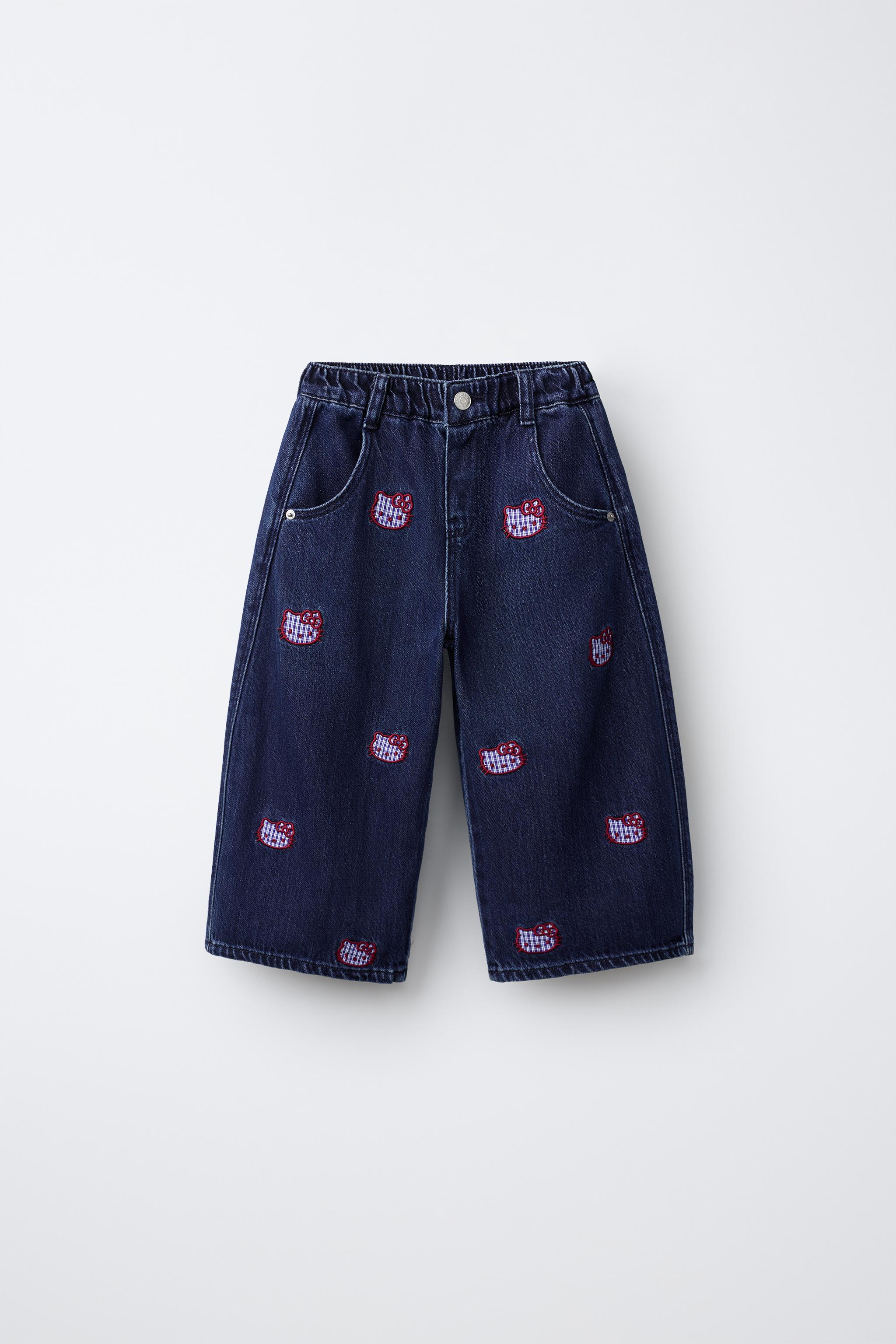 HELLO KITTY © SANRIO EMBROIDERED BARREL JEANS