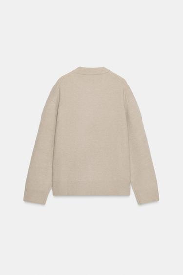 PLAIN KNIT JUMPER - Ecru by Zara - Image 3