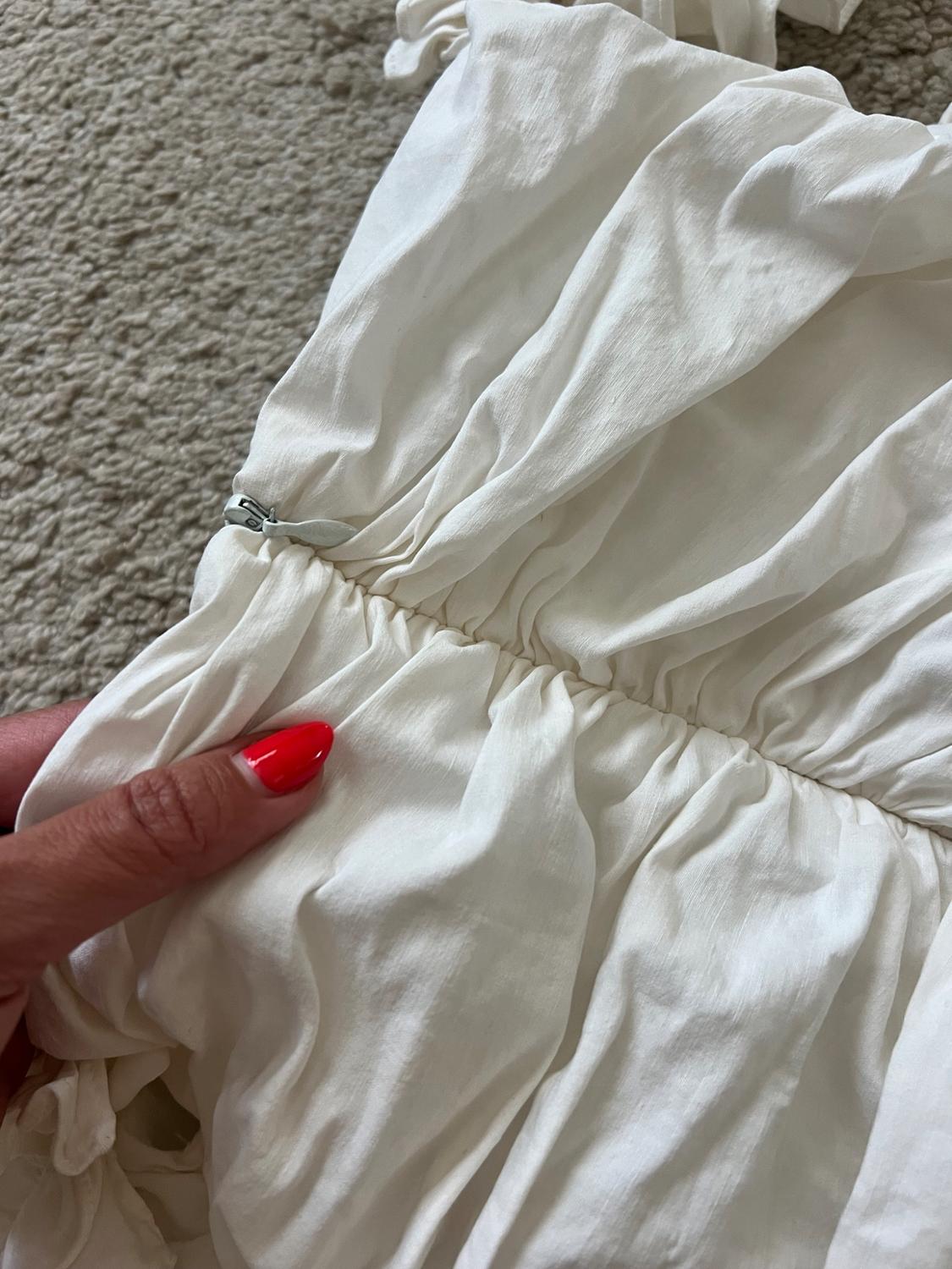 LINEN BLEND DRAPED DRESS - Image 7