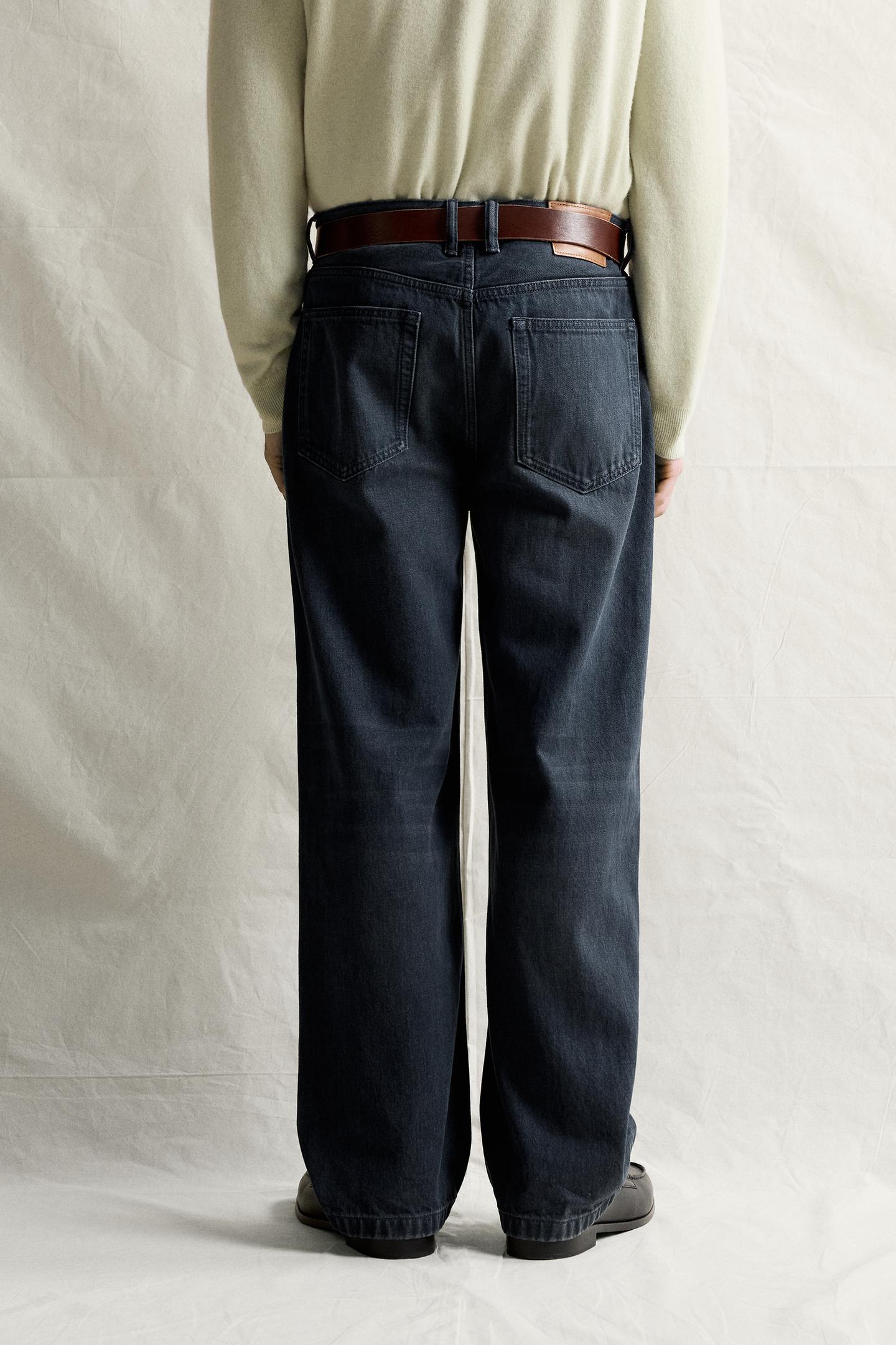 Мужские джинсы Zara Relaxed Fit, цвет: Синий / Серый — фото 3