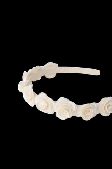 FLORAL HEADBAND - Ecru by Zara