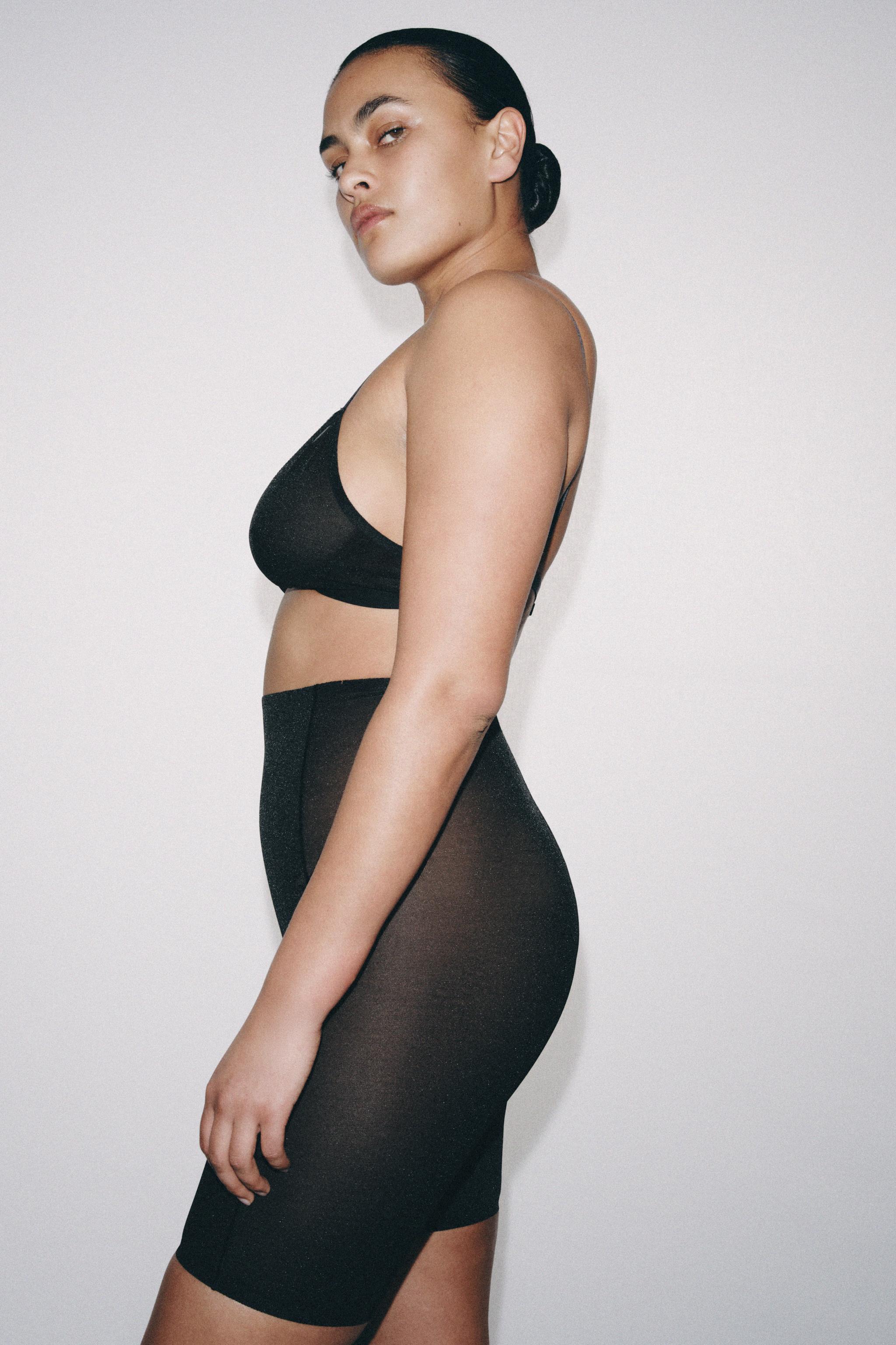 MESH BIKE SHORTS WITH POLYAMIDE — Black