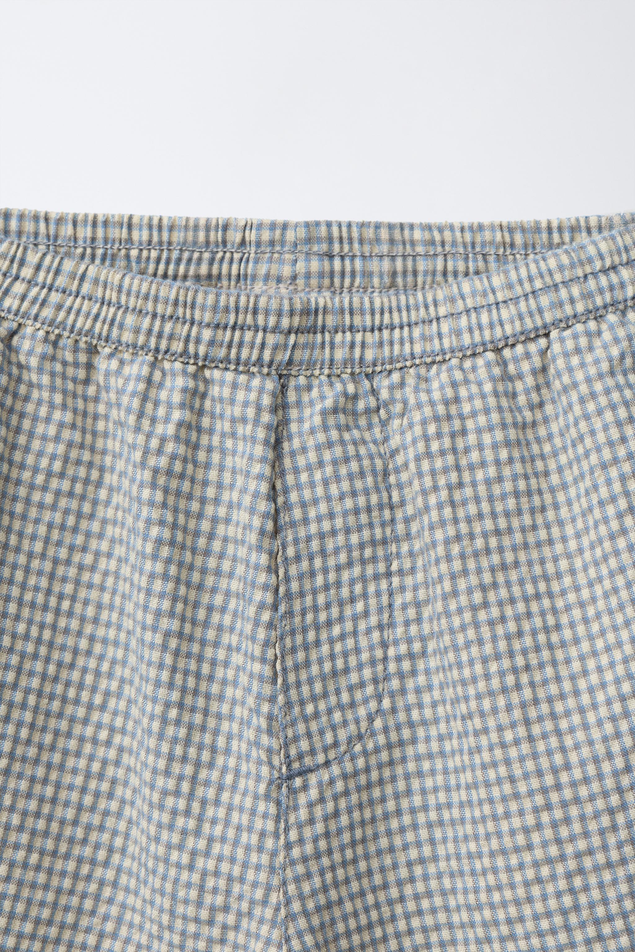 PANTALON BALLON SEERSUCKER À CARREAUX