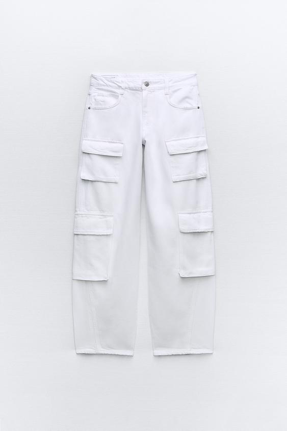 JEAN TRF CARGO TAILLE NORMALE - Écru de Zara - Image 0