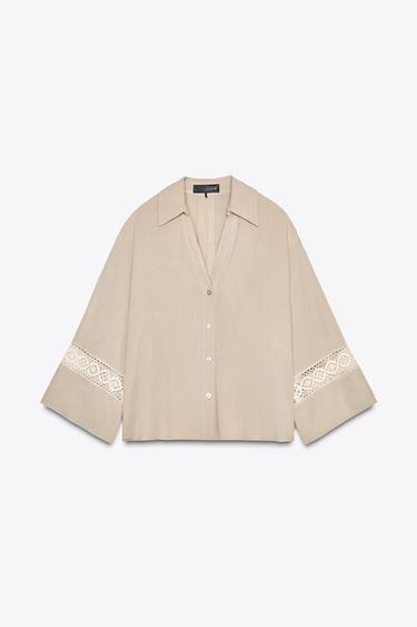 CHEMISE MANCHES BRODÉES - Sable de Zara - Image 4