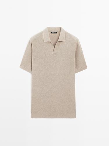Jersey polo punto 100% algodón - Beige de Zara