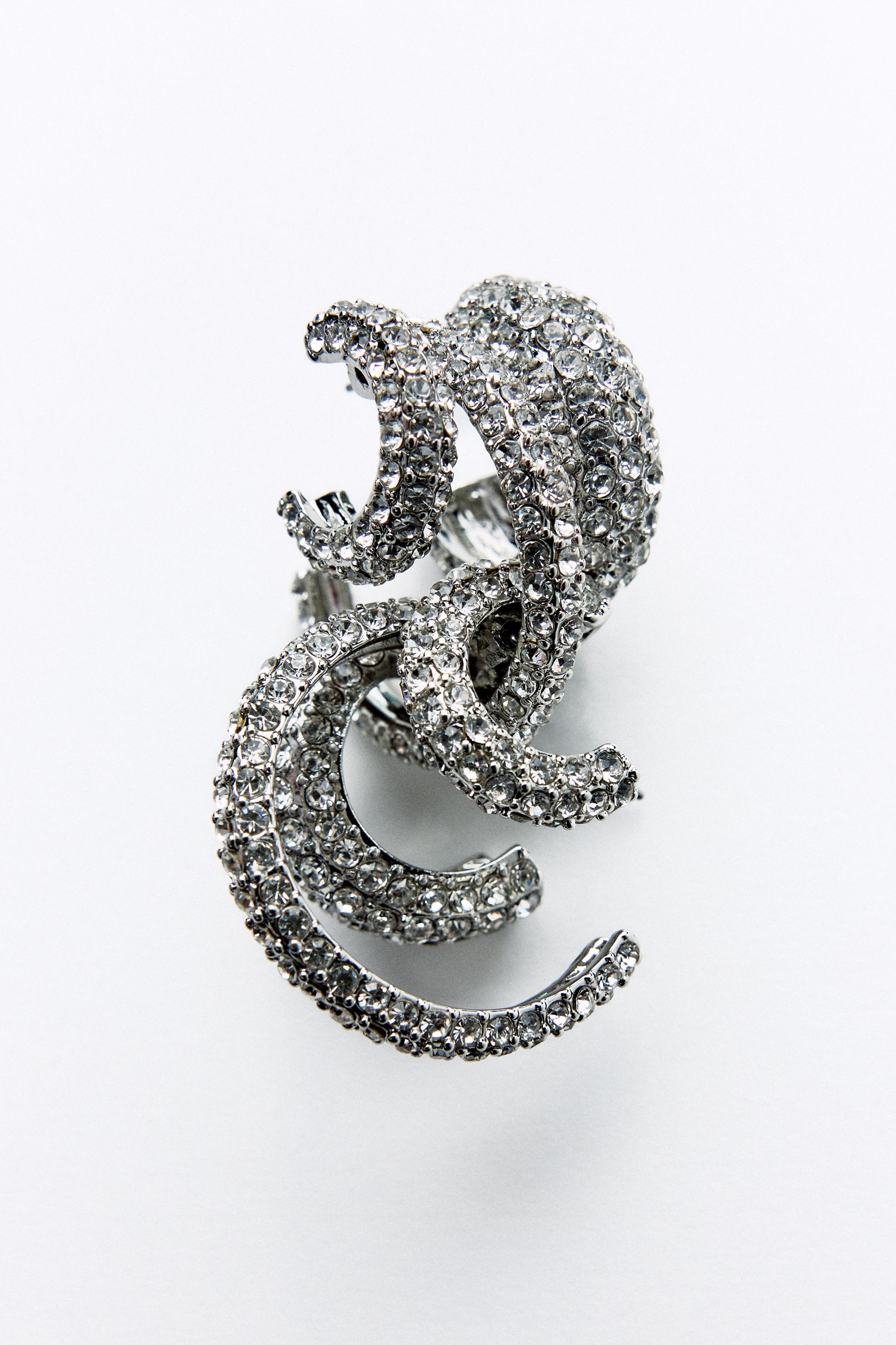 SHIMMERY TRIPLE HOOP EARRINGS - Silver | ZARA United States