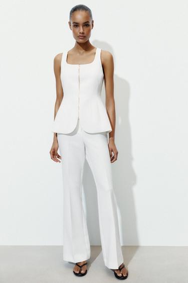 ZIP-UP WAISTCOAT - White by Zara