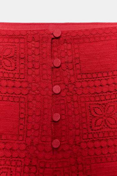 GUIPURE BERMUDA SHORTS - Red by Zara - Image 7