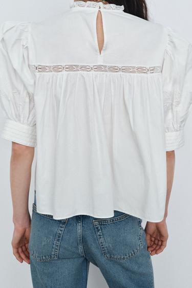 CHEMISE BRODERIES ZW COLLECTION - Écru de Zara - Image 2