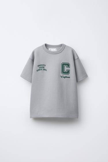 VARSITY T-SHIRT - Grey by Zara - Image 0
