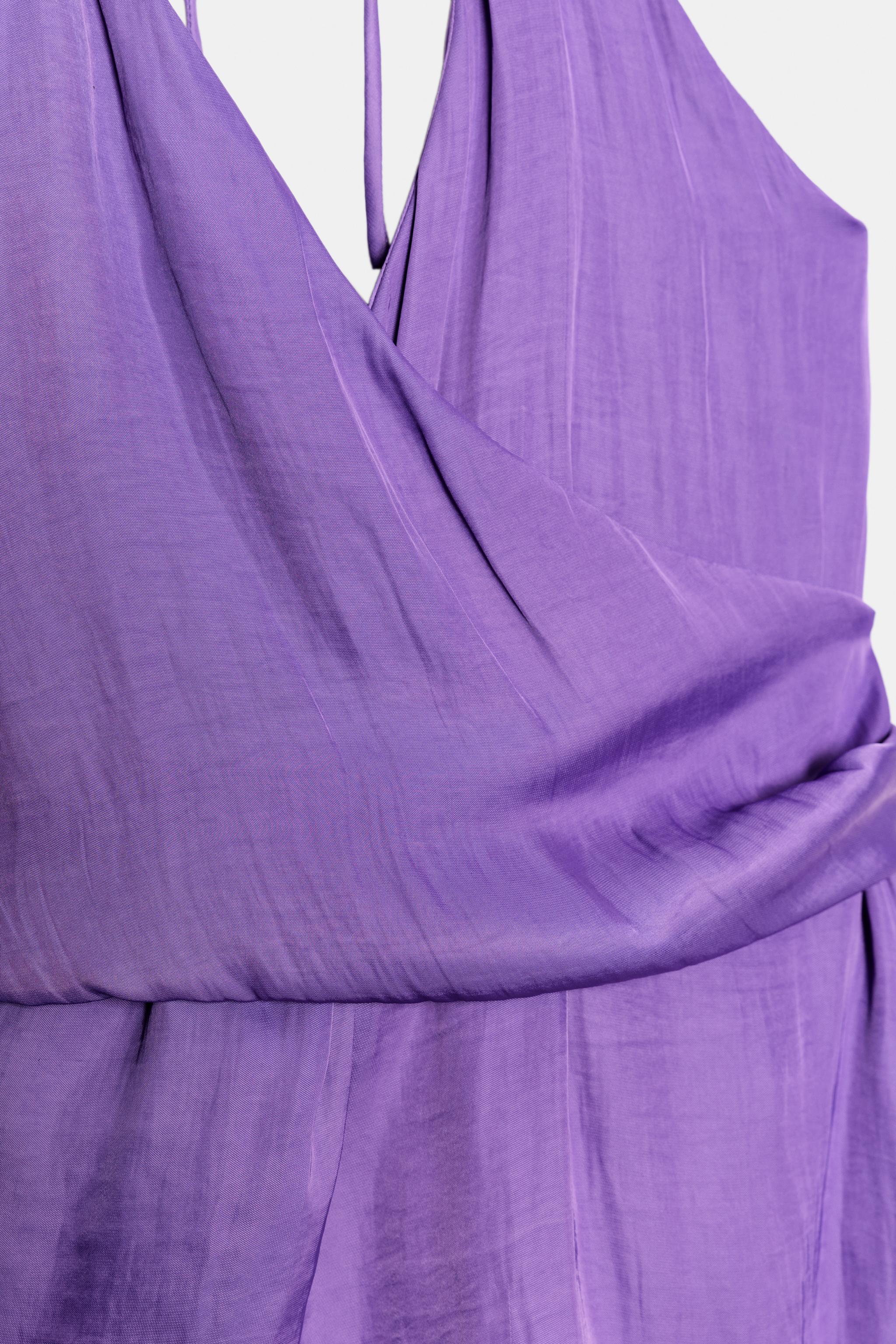 ASYMMETRIC SATIN TOP - Purple | ZARA South Africa