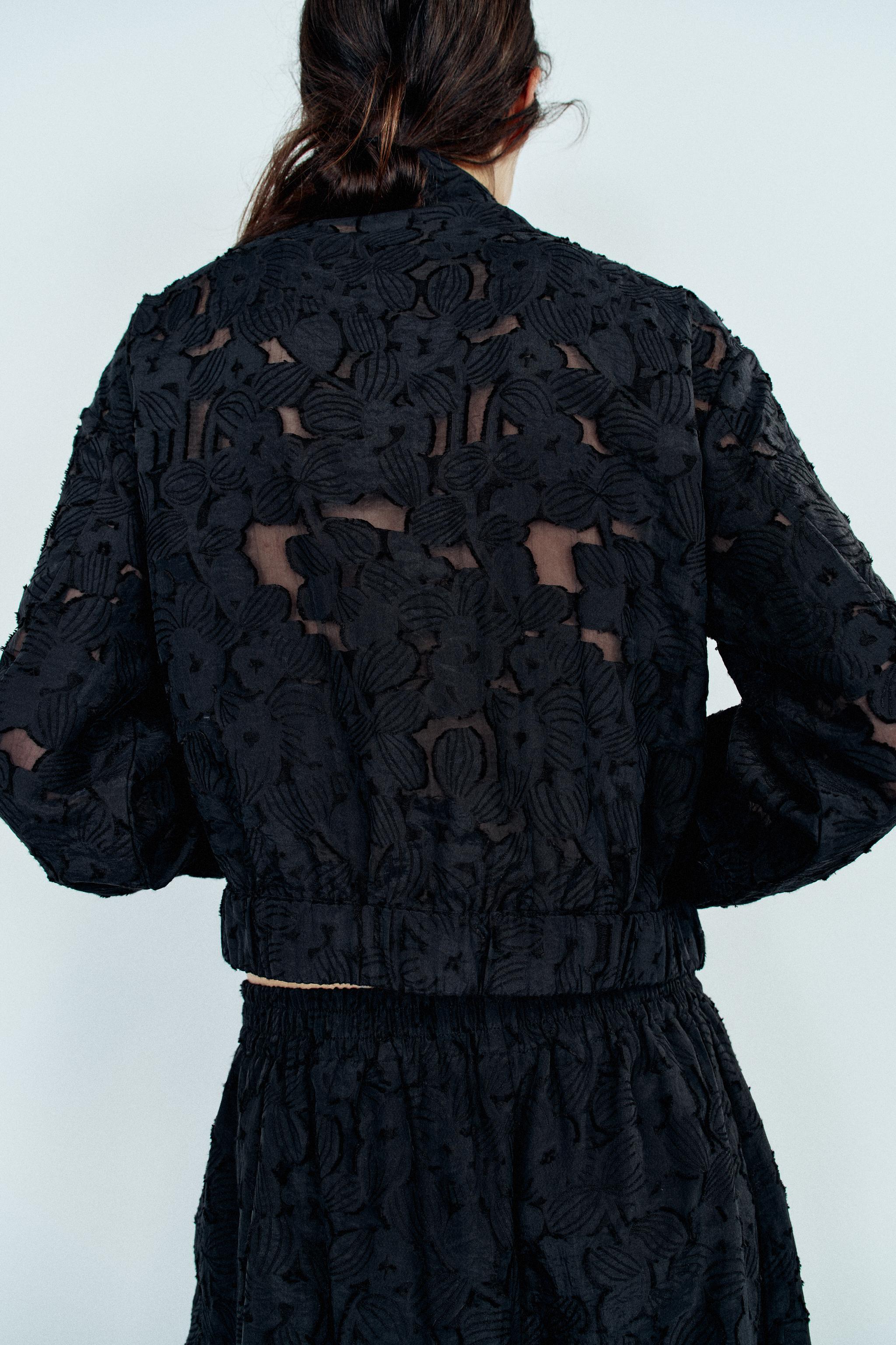 Zara devore süet bomber ceket görsel 6