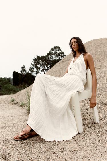 JUPE RUSTIQUE À PANNEAUX - Blanc de Zara