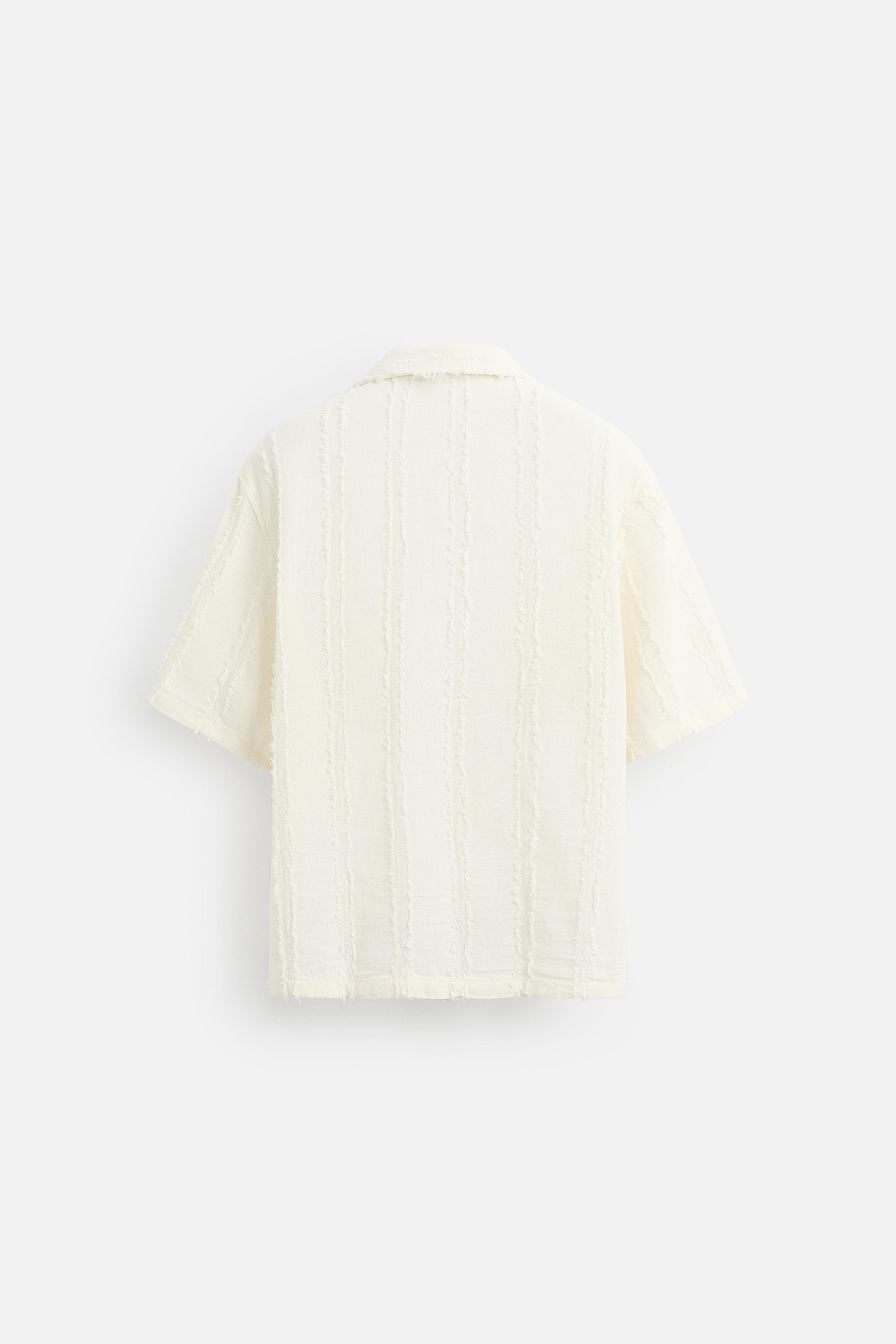 JACQUARD FRAYED SHIRT